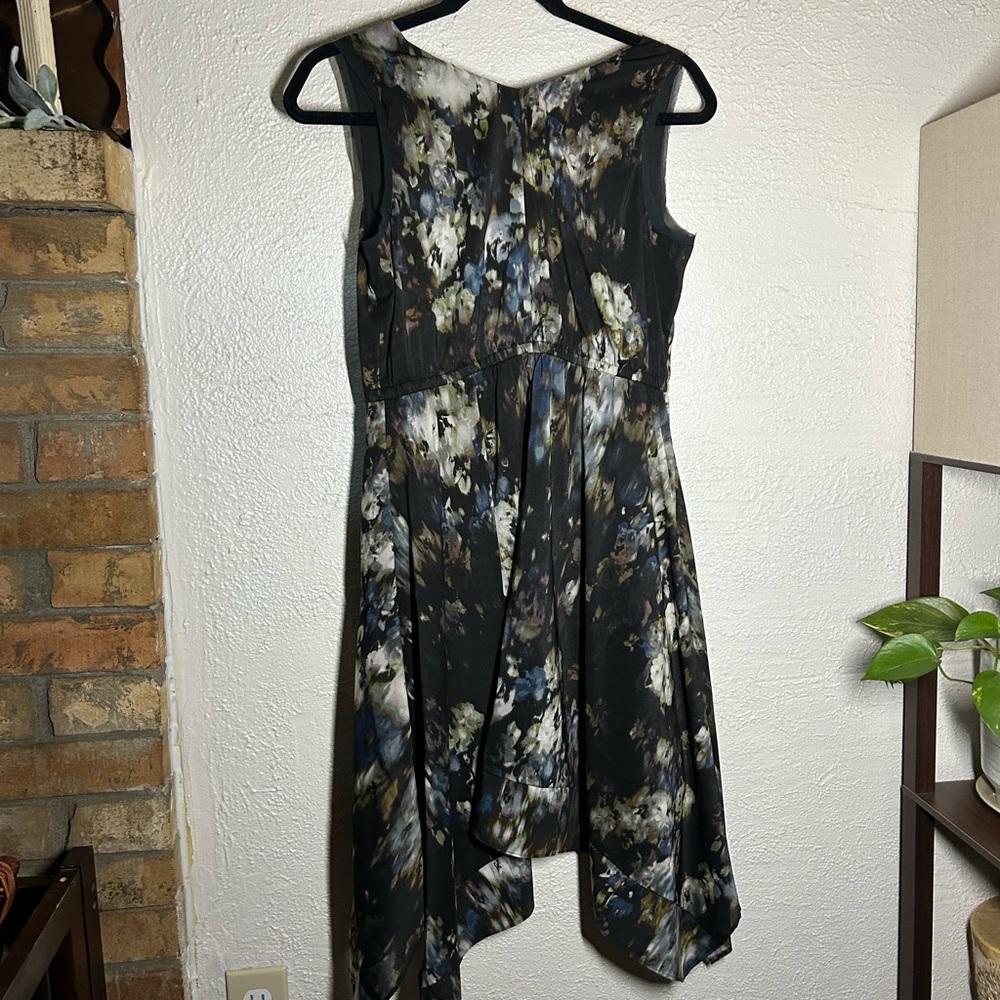 Simply Vera Vera Wang Black Floral High-Low Handkerchief Hem Dress - Picture 3 of 6